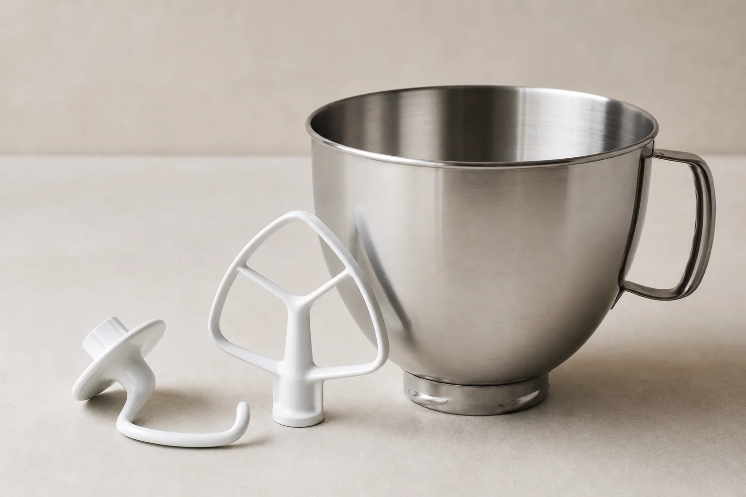 KitchenAid-skål med degkrok och flatblandare