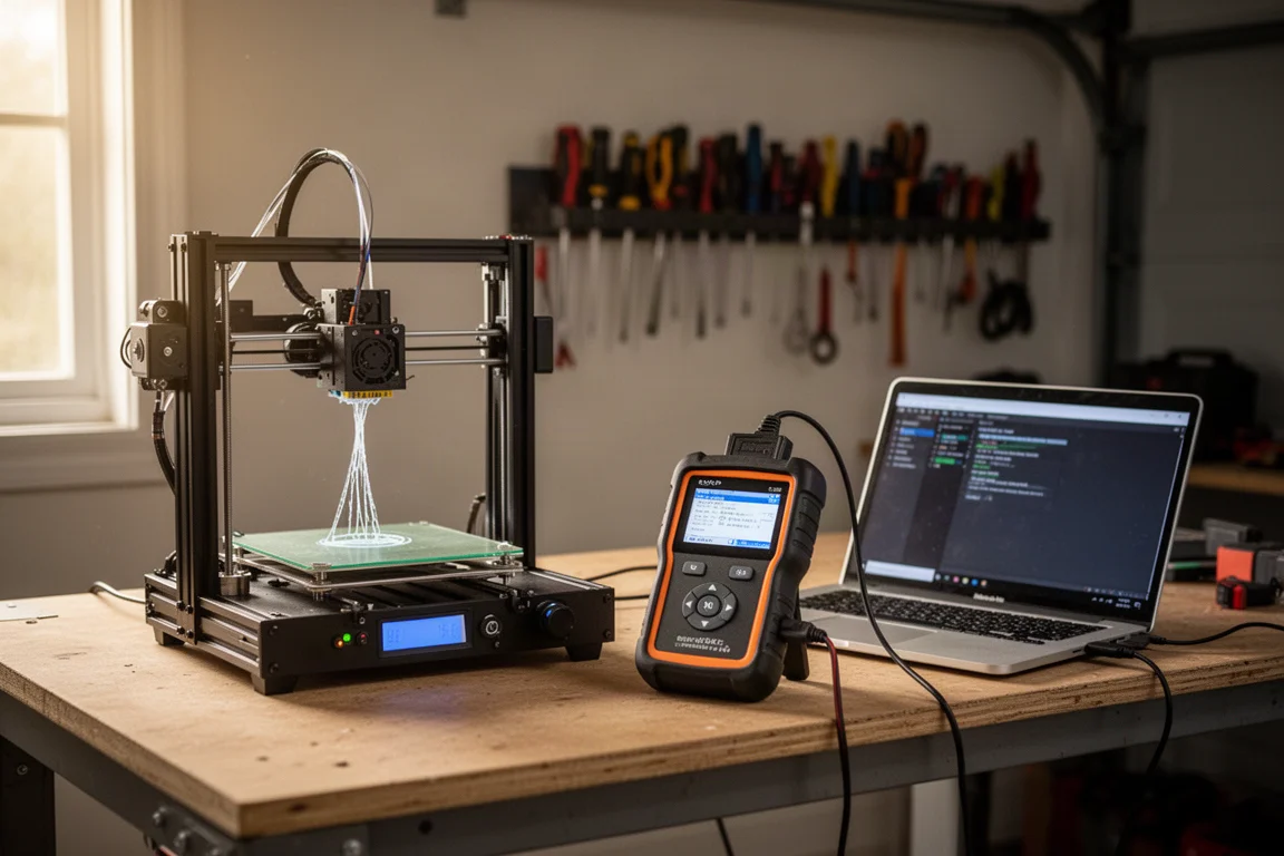 Nível laser projetando uma linha cruz vermelha brilhante em uma parede de oficina