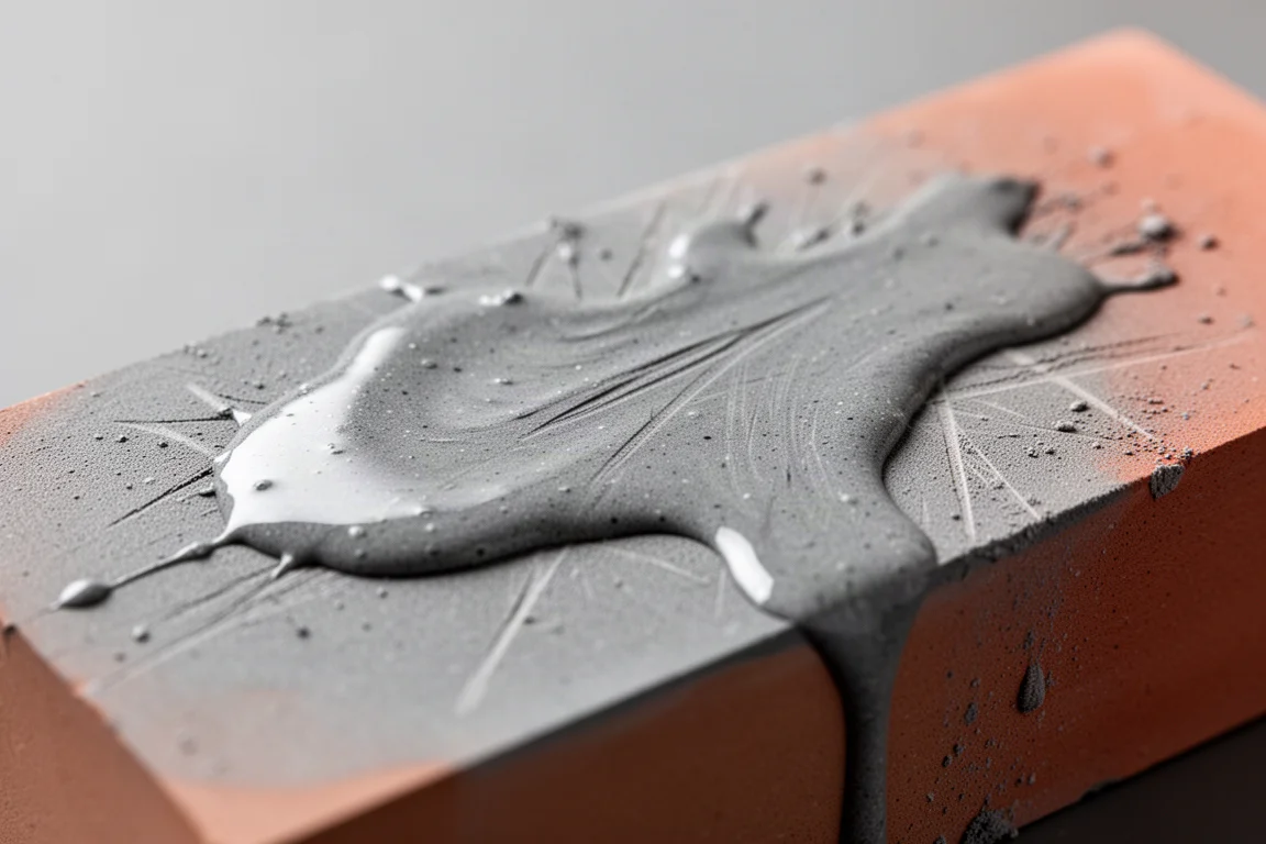 Primo piano della.slurry che si forma sulla superficie di una pietra da affilo ad acqua