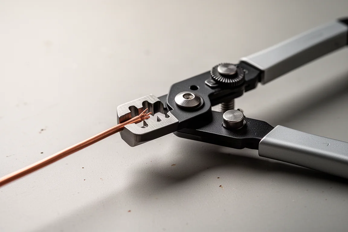 Dedicated wire stripper dialled in on a single wire gauge