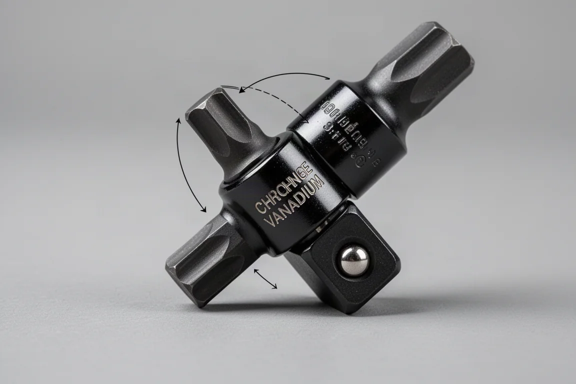 Combination wobble extension held at an angle showing wobble range