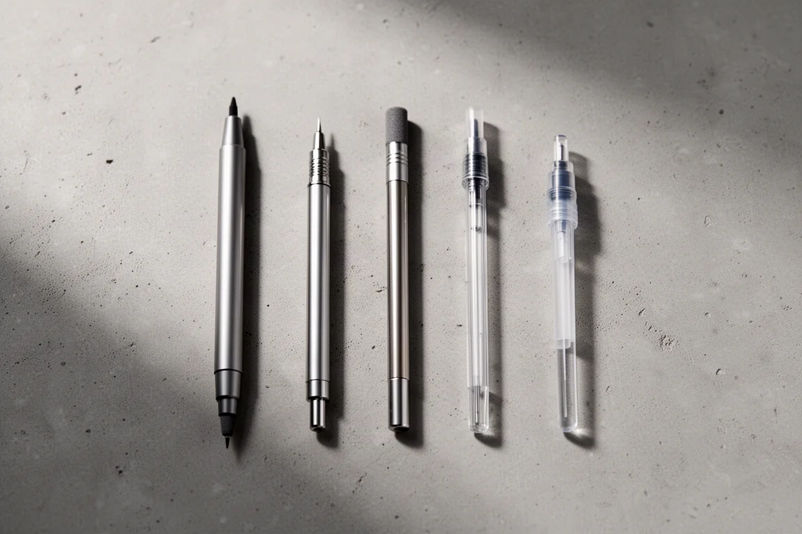 各種不同長度的筆芯一字排開