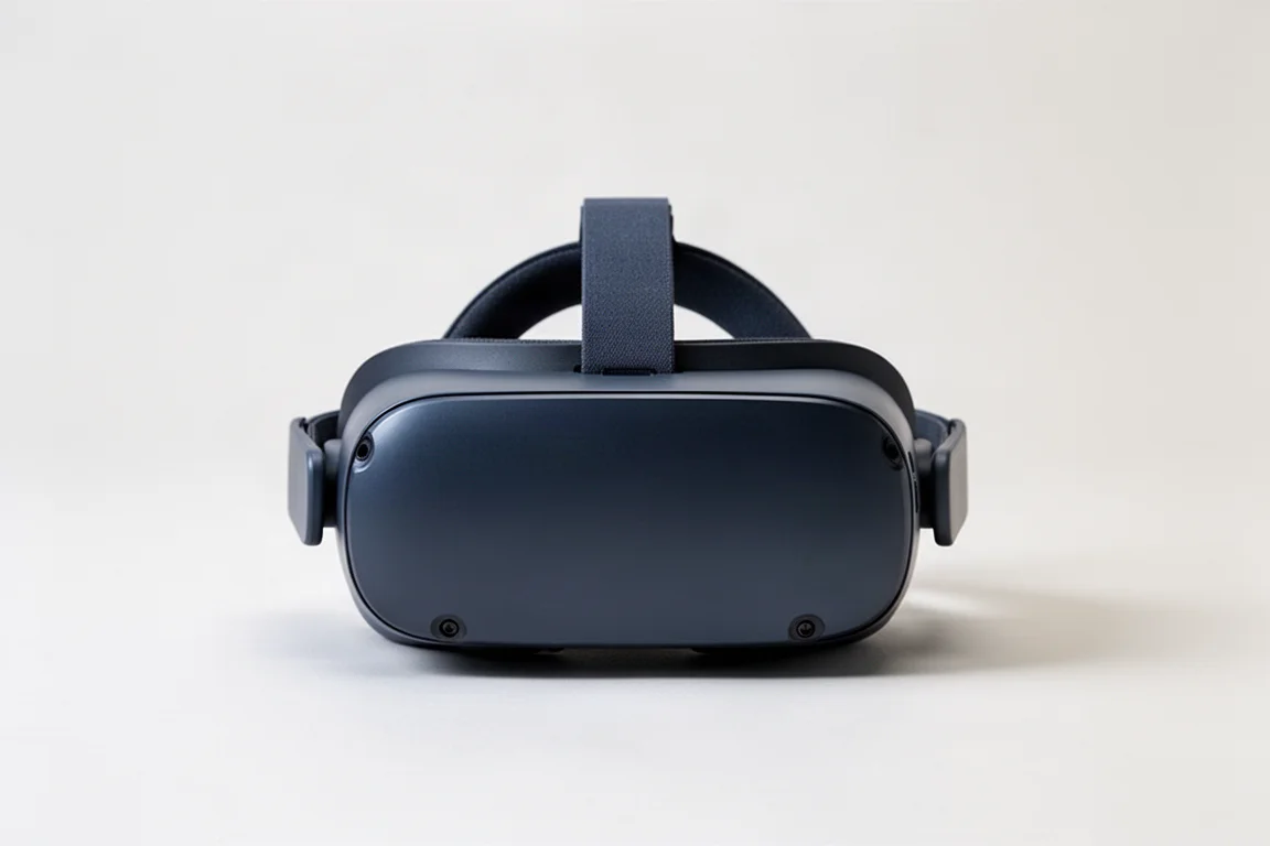 マットブラックの表面に置かれたPimax Dream AirコンパクトヘッドセットとPimax Crystal Superプレミアムヘッドセット