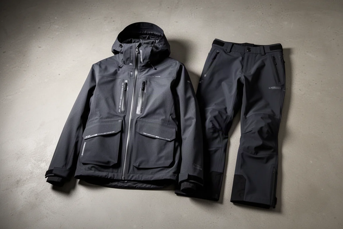 Black Crows Freebird Explore shell jacket and pants on a concrete surface