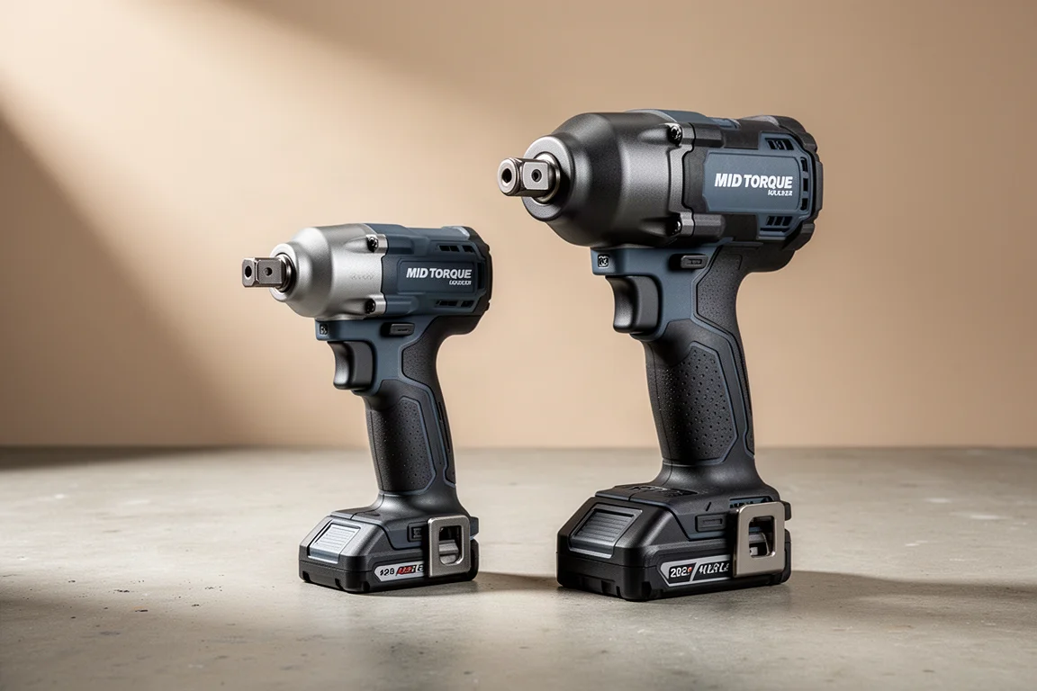 Bosch GDS18V-350N and GDS18V-780N impact wrenches side by side on concrete