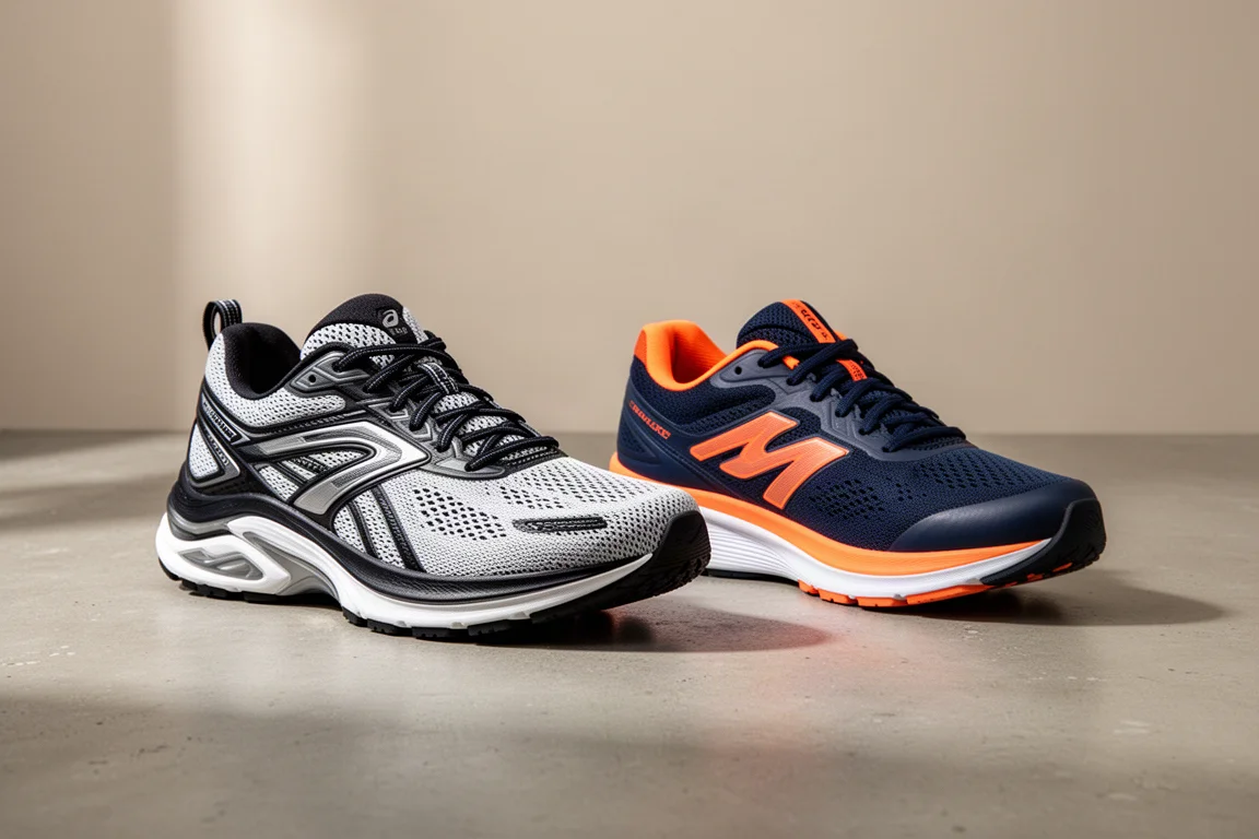 BrandBlack Kaiju and Saucony Ride 15 running shoes side by side on concrete