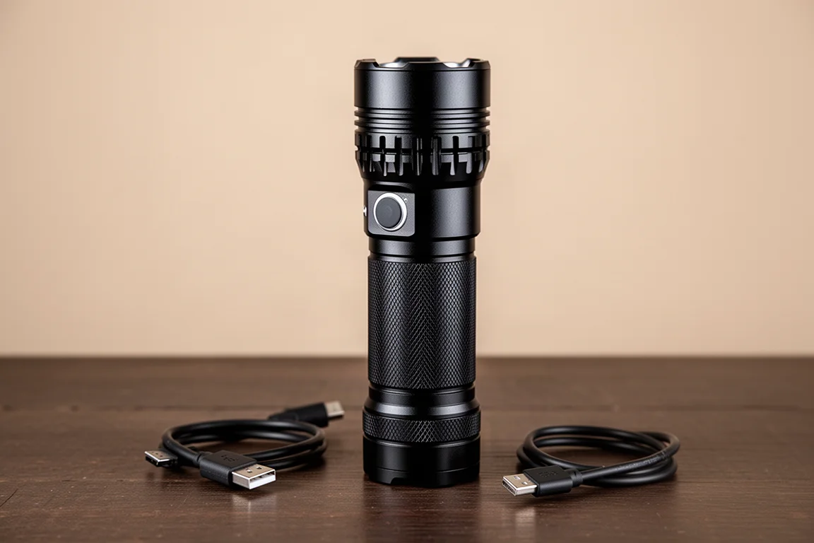 Braun 7000 Lumen Rechargeable Waterproof LED Flashlight with Battery Bank product image