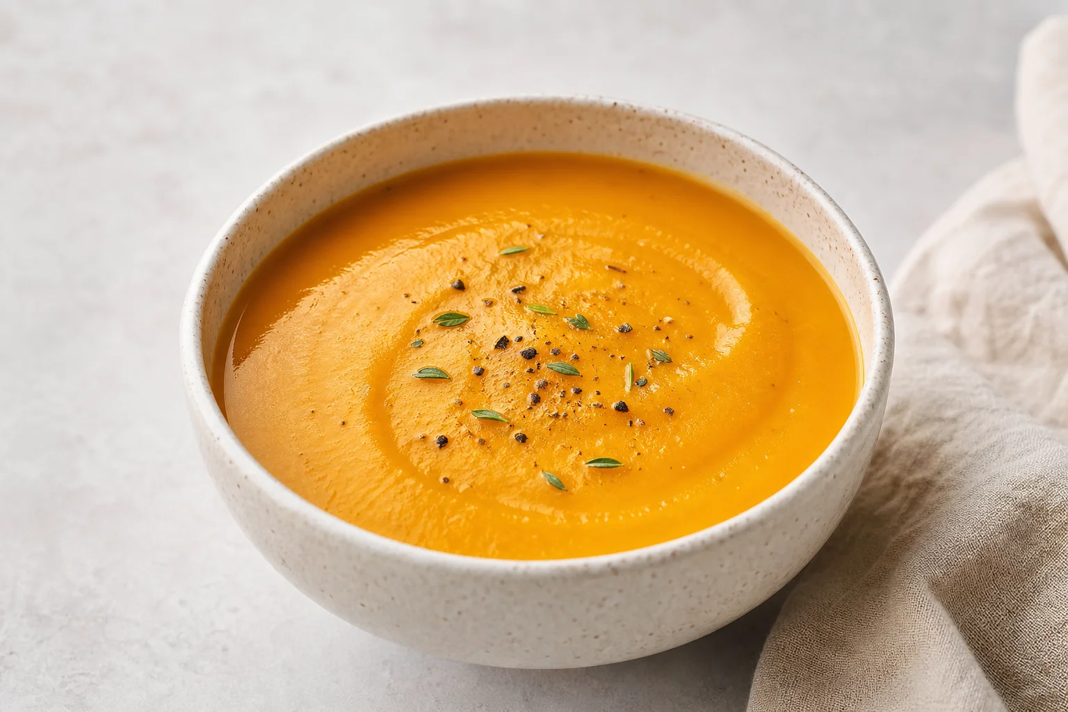 Finished blended soup or smoothie with creamy texture