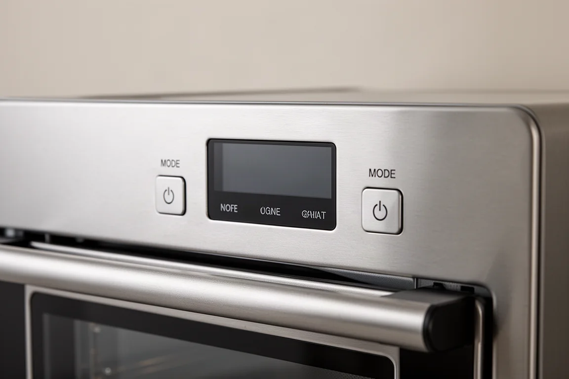 Simple oven control panel with clearly labeled buttons