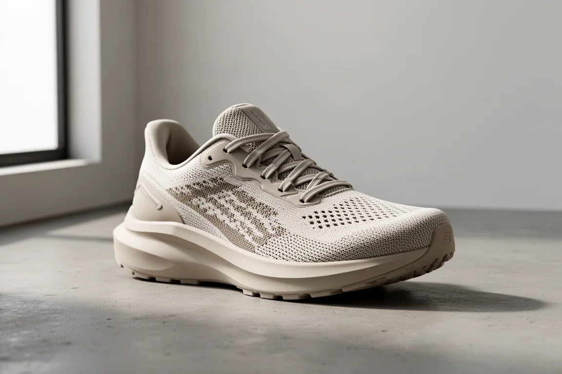 Scarpa da running Brooks Ghost 18 in vista a tre quarti su una superficie di cemento