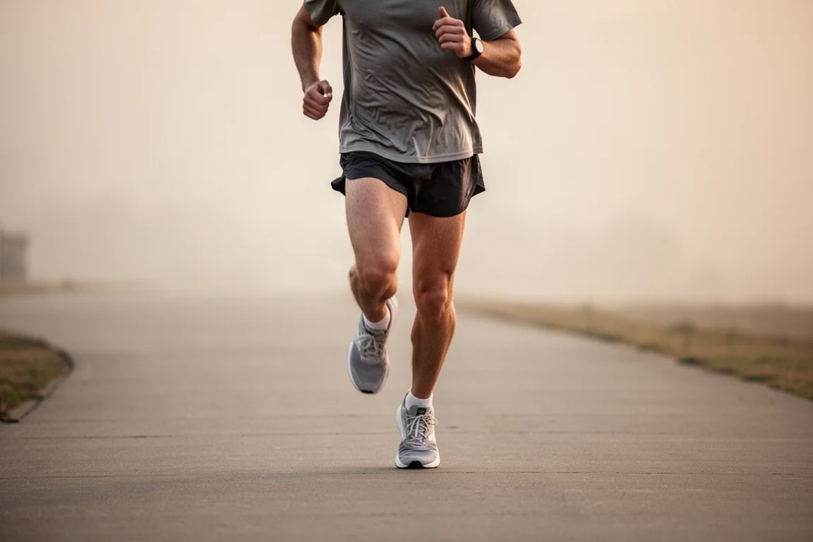 Runner at an easy relaxed pace during a long recovery run