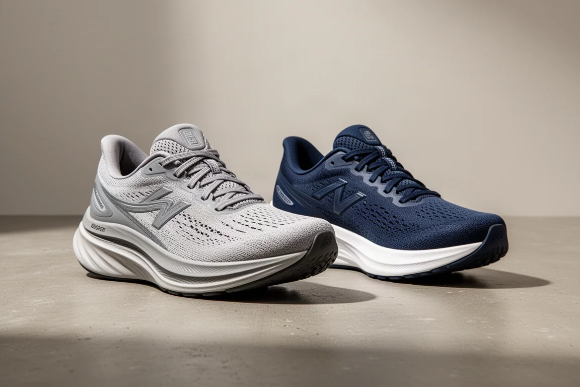 Brooks Ghost Max and Ghost 15 running shoes side by side on concrete