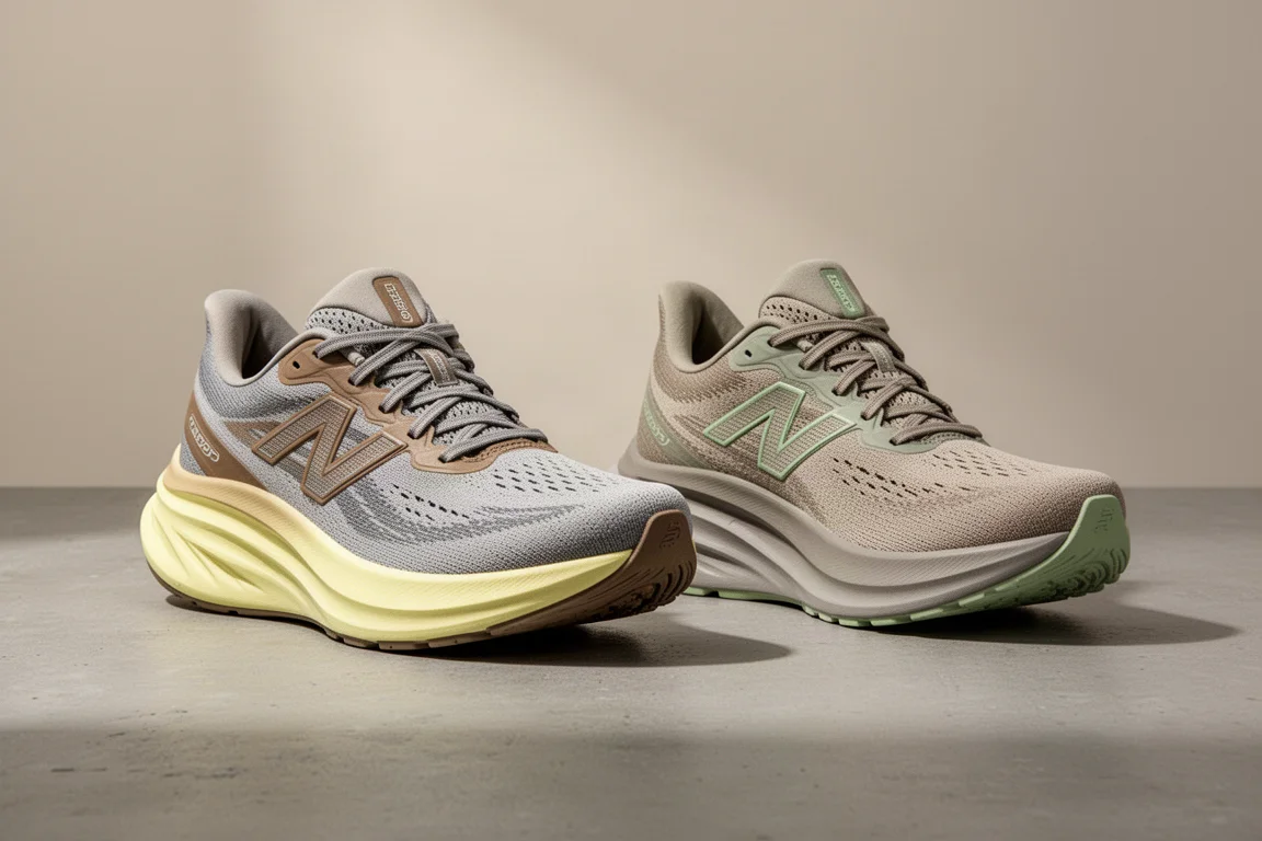 Brooks Glycerin Max and ASICS Glideride Max running shoes side by side on concrete