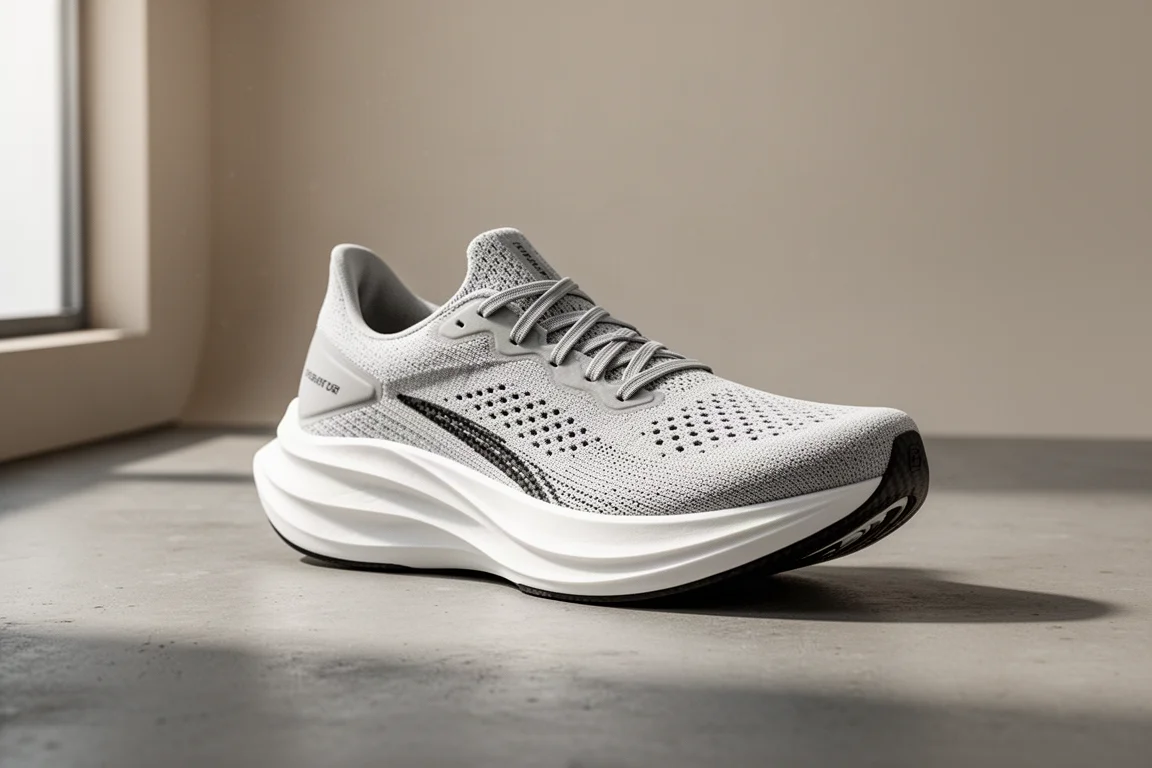 Buty do biegania Brooks Hyperion Elite 4 PB z wkładką carbon na betonowej powierzchni studia