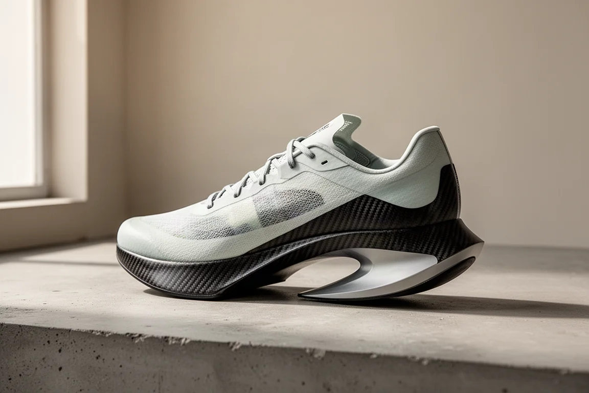 Brooks Hyperion Elite 5 racing shoe on a matte concrete surface in studio light