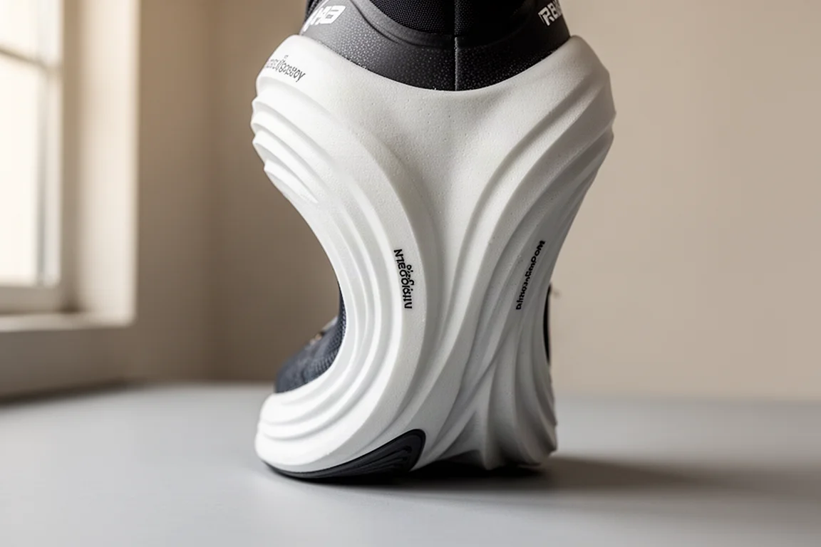 Marathon racing shoe midsole detail showing nitrogen-infused foam midsole