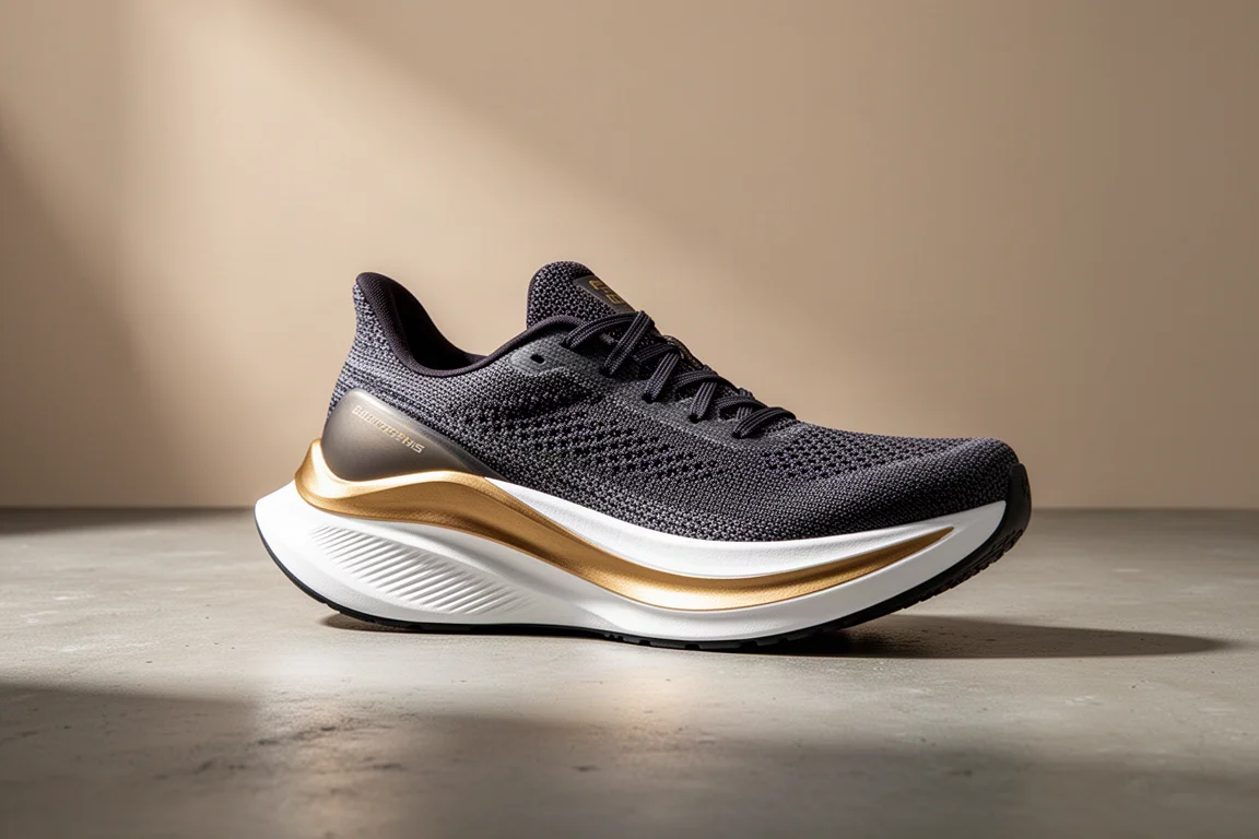 Brooks Hyperion Max 3 路跑鞋以四分之三角度呈現在水泥地面上