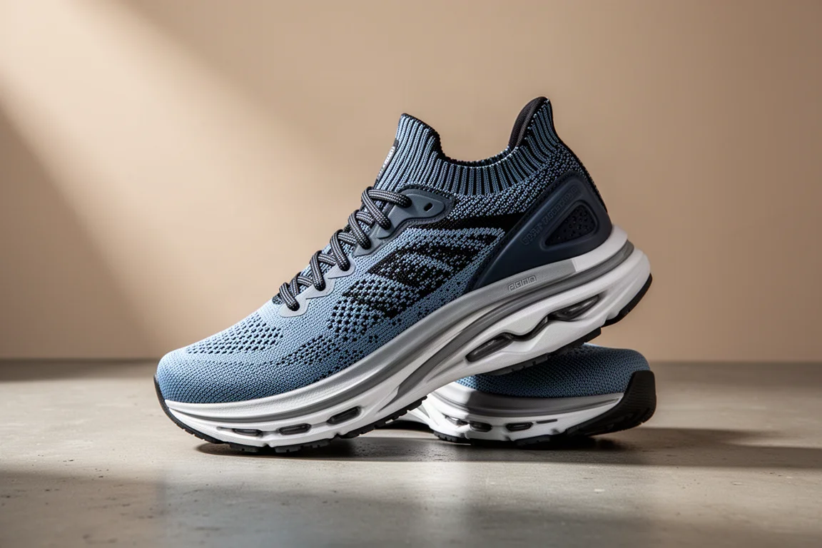 Brooks Hyperion Max 3 running shoe with thick layered midsole on concrete surface
