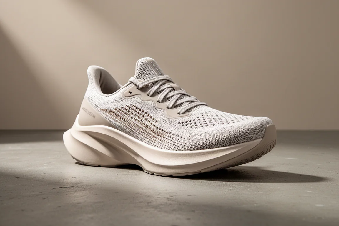 Brooks Hyperion Max running shoe shown at a three-quarter angle on concrete
