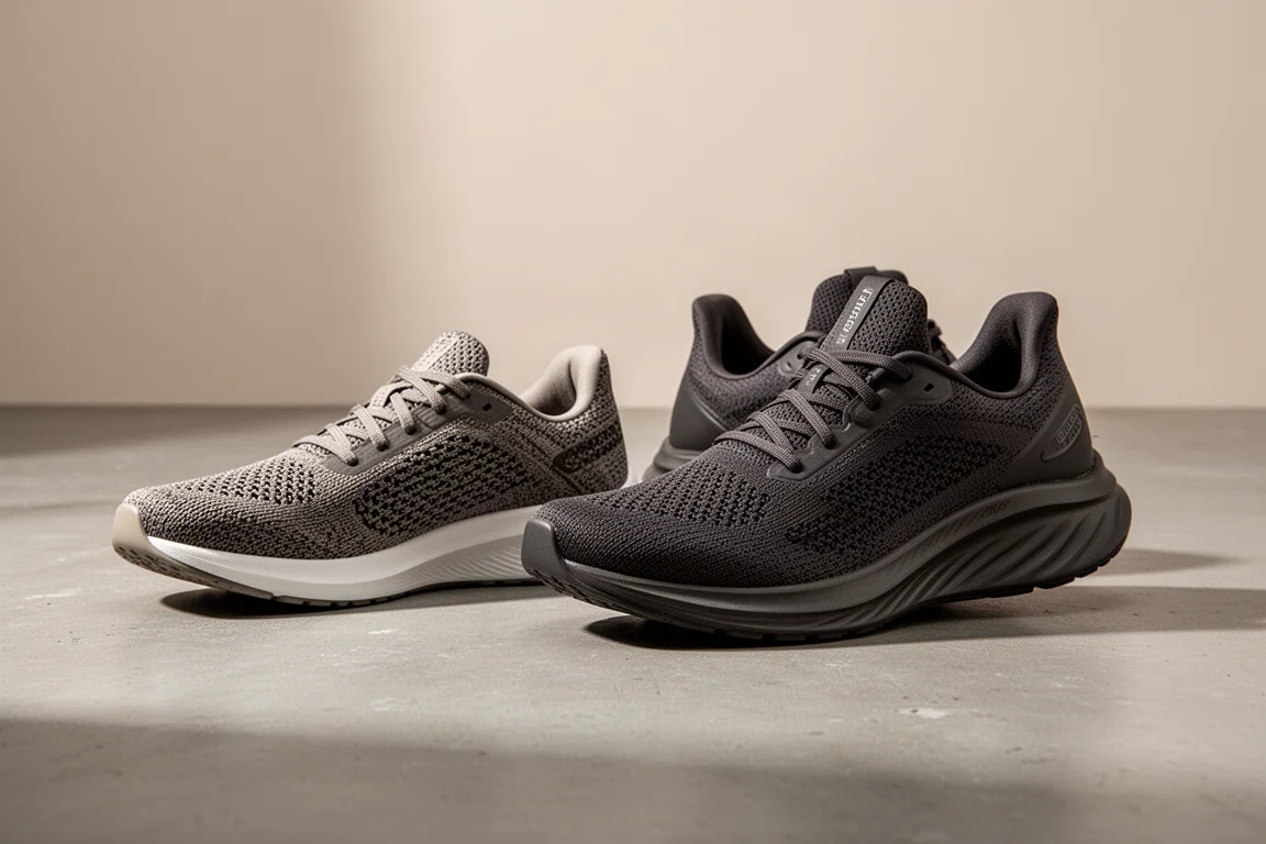 Brooks Hyperion and Hyperion Max running shoes side by side on concrete