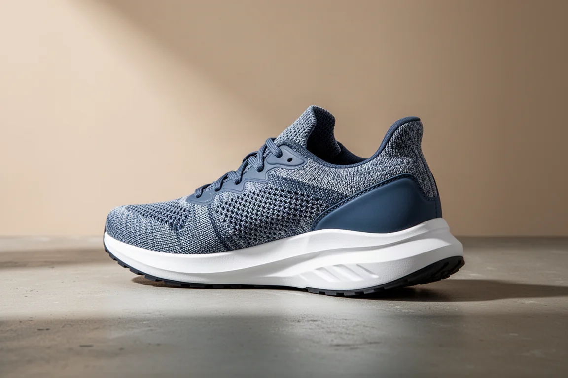 Brooks Rebel Max 跑鞋,針織鞋面搭配厚實白色中底,置於水泥地上