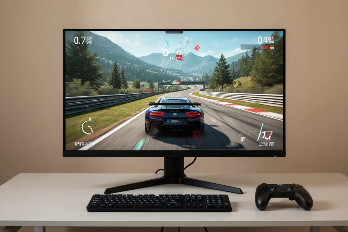 1440p・高フレームレートでレーシングゲームを表示するゲーミングモニター