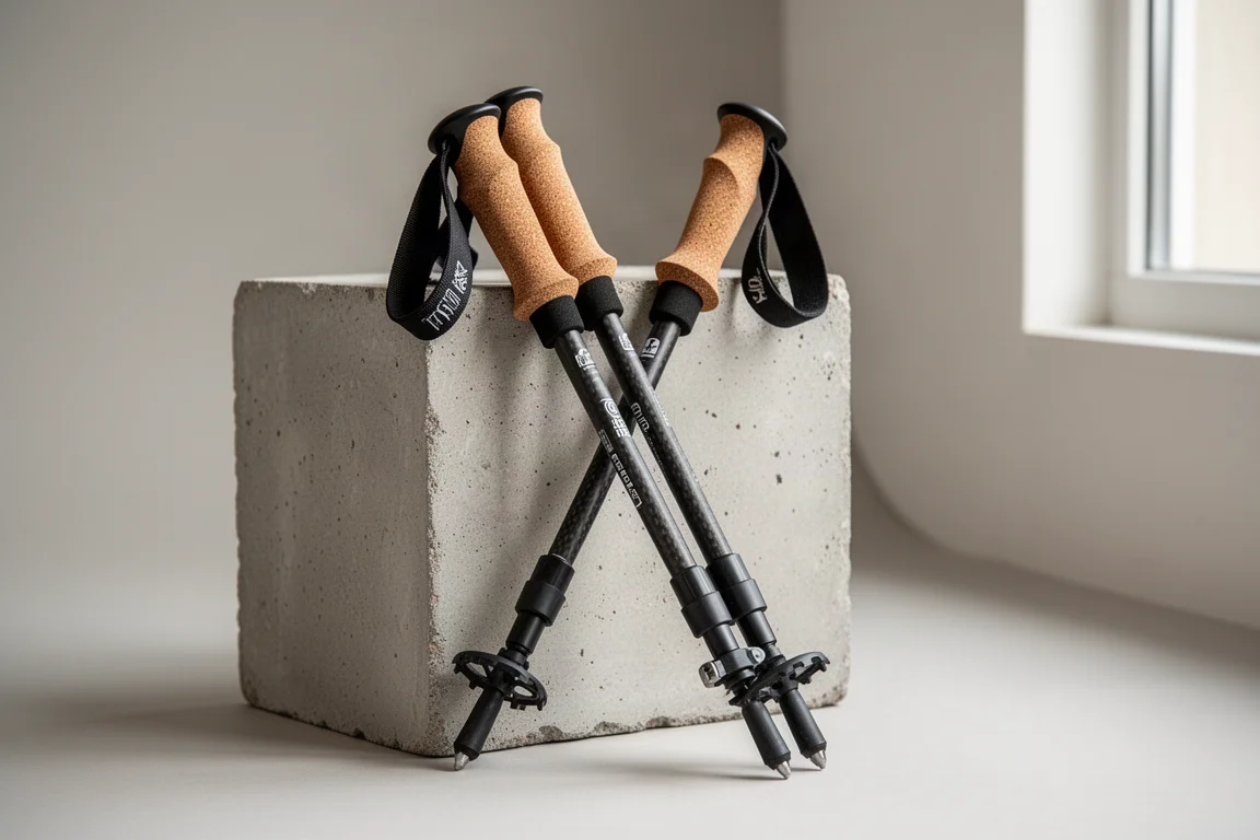 Cascade Mountain Tech Carbon Fiber Cork Handle Trekking Poles product image