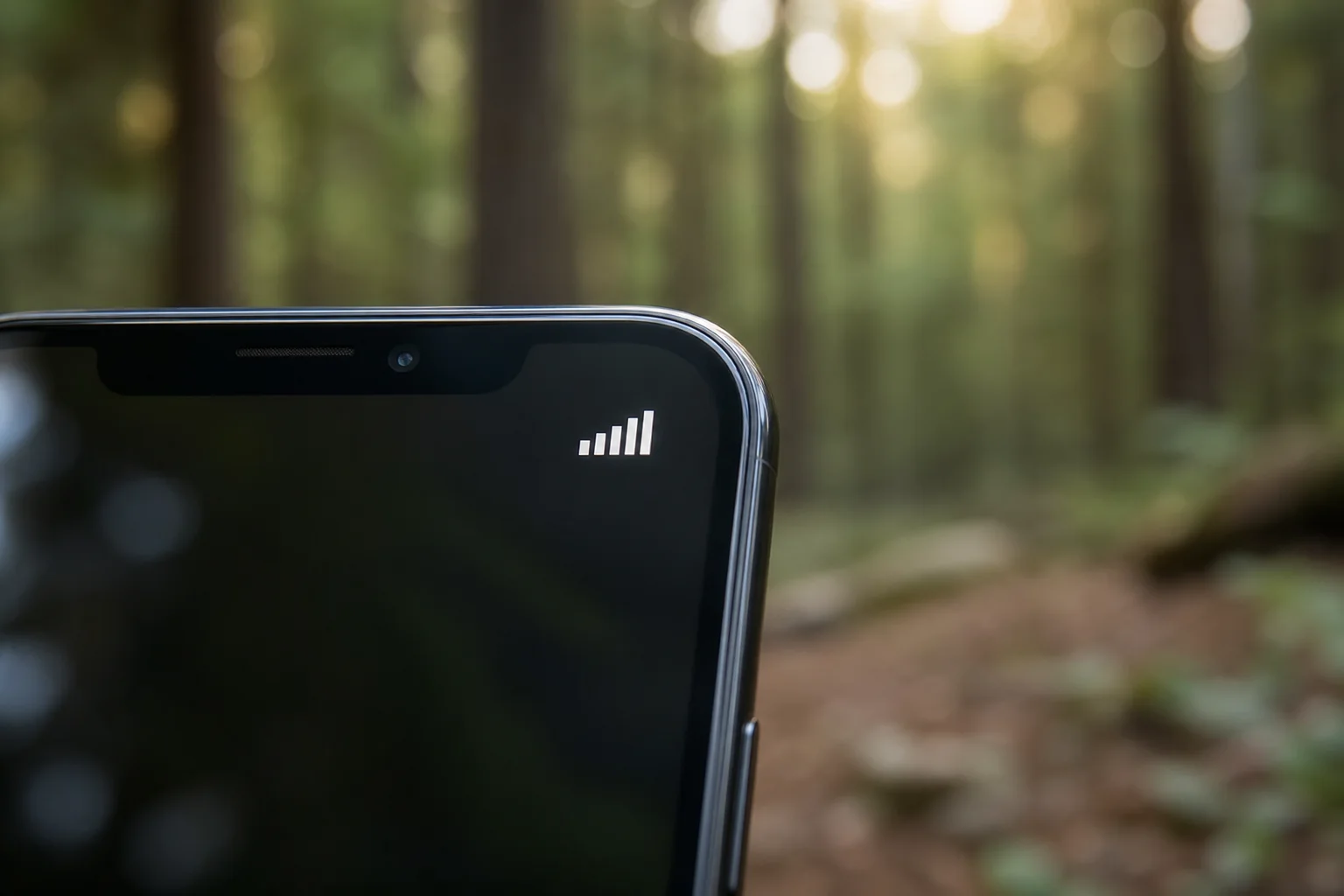 Indicador de intensidad de señal celular mostrado en la pantalla de un smartphone