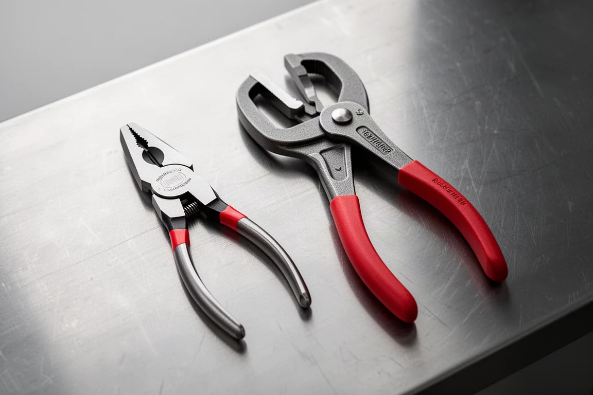 Smaller premium pliers and the Channellock 209 laid side by side for size comparison