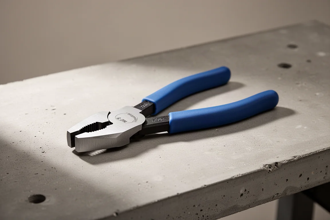 Channellock GL6 Grip Lock Rohrzangen-Zange auf einer Betonwerkbank
