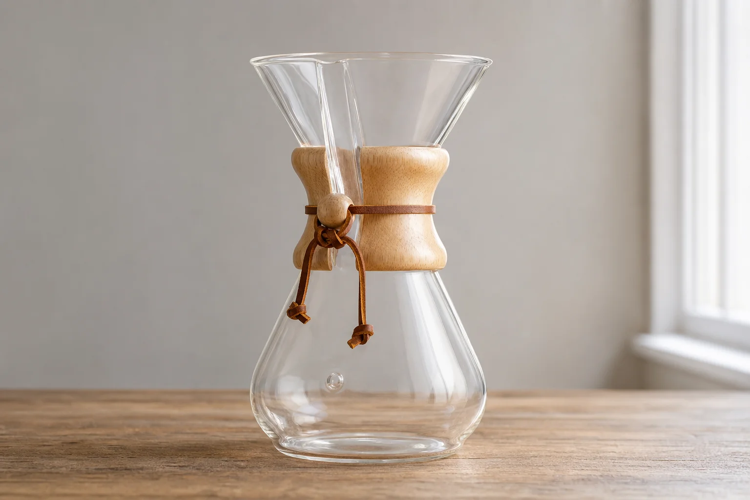 Six non-toxic coffee makers arranged on concrete: percolator, Chemex, La Pavoni, Flair Pro 3, Bunn VP17, and Ratio 8