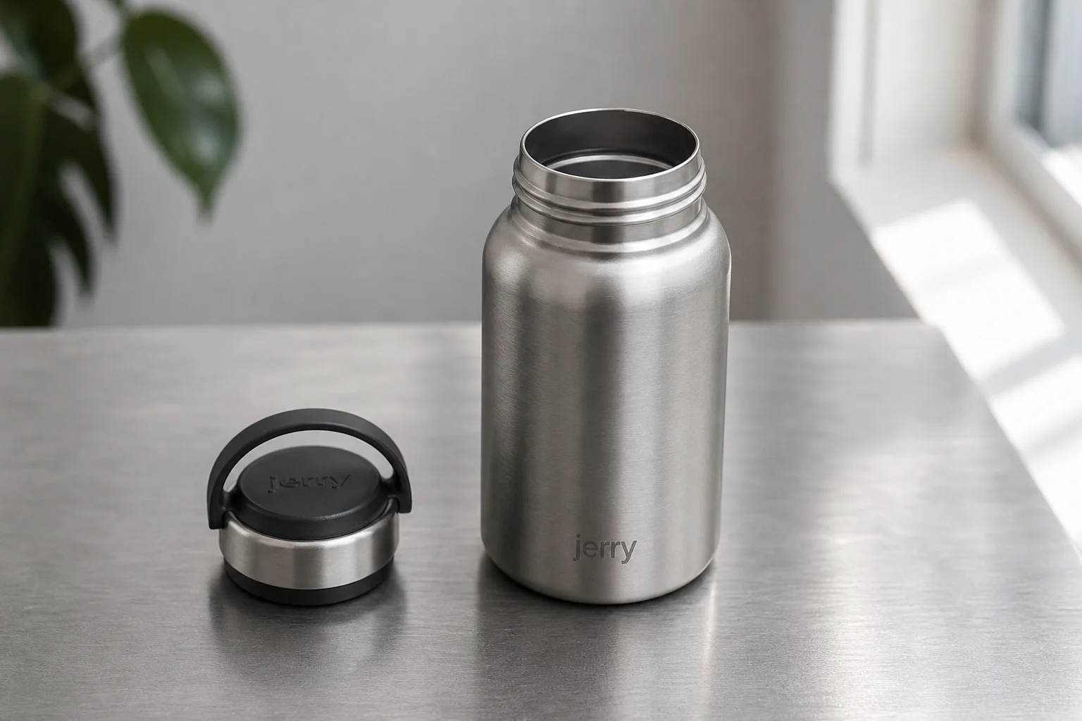 Five water bottles arranged on concrete surface from budget to premium options