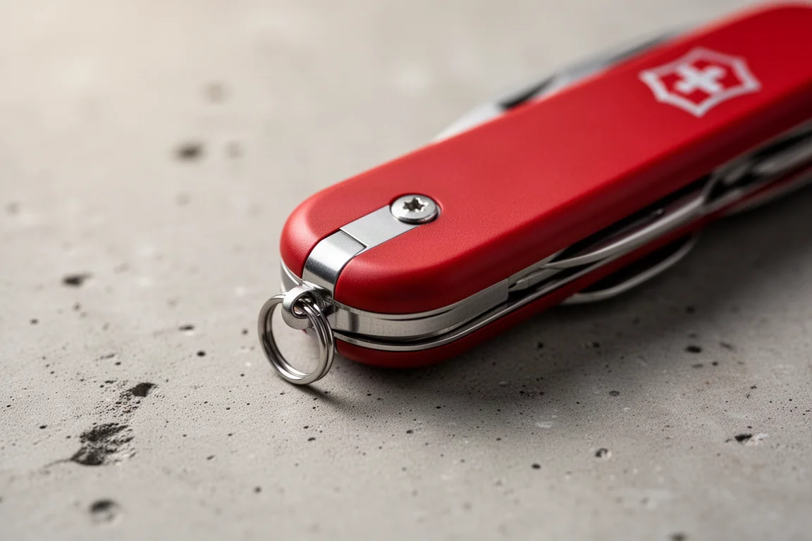 Victorinox Swiss Army Messer mit sichtbarem Ösen-Ansatzpunkt und Schraube