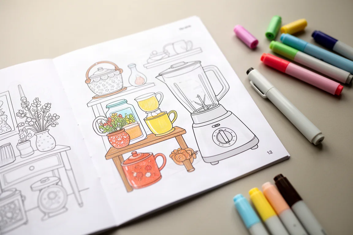 Técnica de mesclagem com marcador mantendo a tinta úmida em uma página de colorir