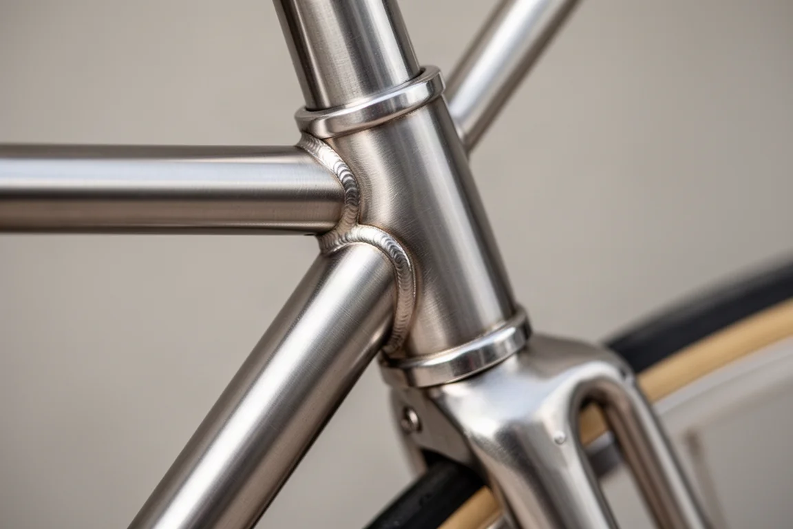 Plateau de fabrication d'une imprimante 3D métal avec des raccords de vélo en acier inoxydable imprimés