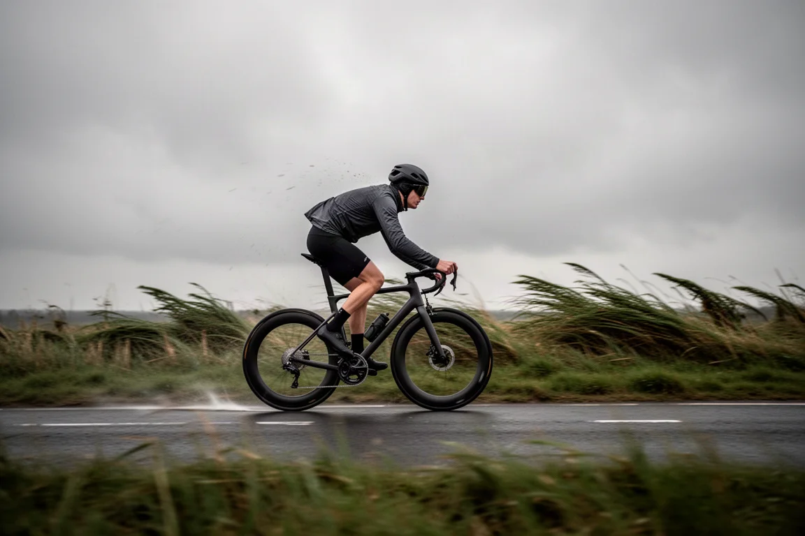 Roues de vélo de route roulant sur un bitume grossier et fissuré sur une petite route de campagne
