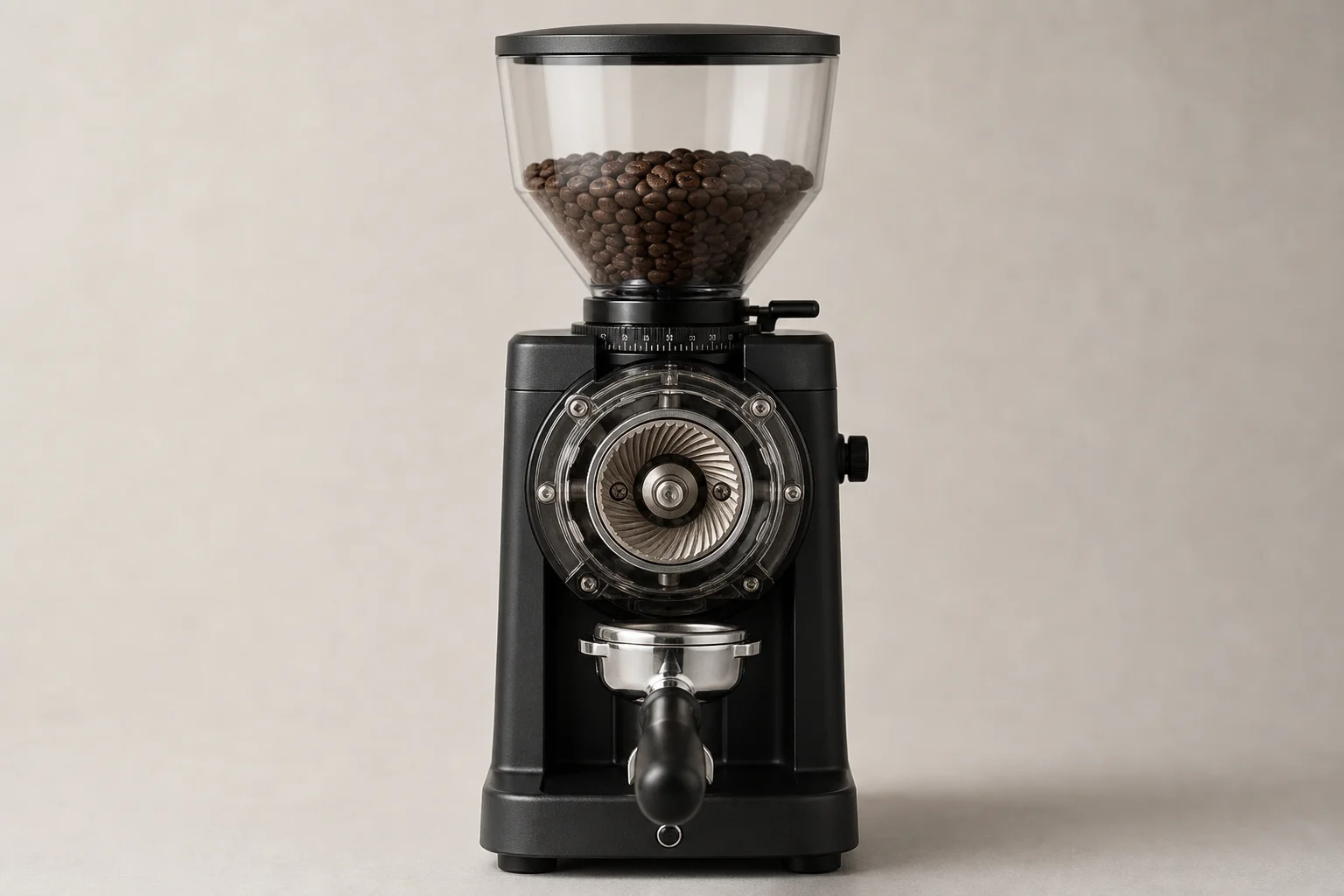 放置在木質吧台上，配備 Espresso 咖啡機與磨豆機的專業行動咖啡車