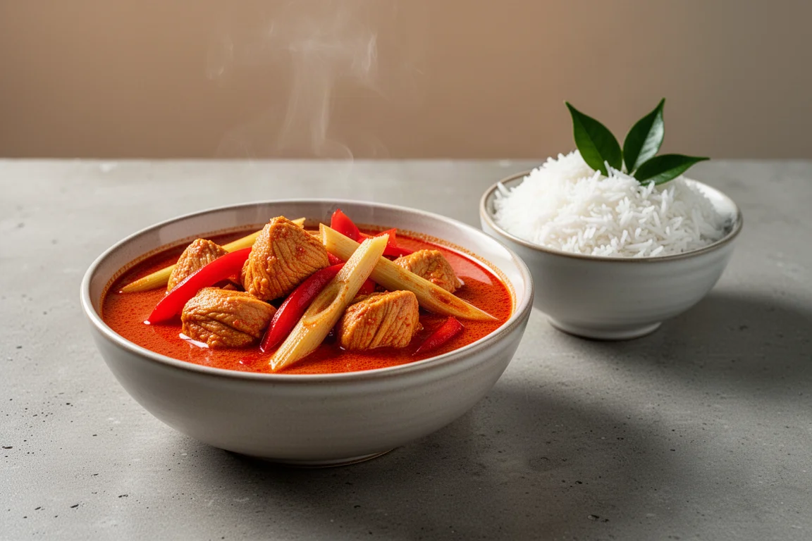Cook Thai Red Chicken Curry with Coconut and Lime Leaf Rice product image