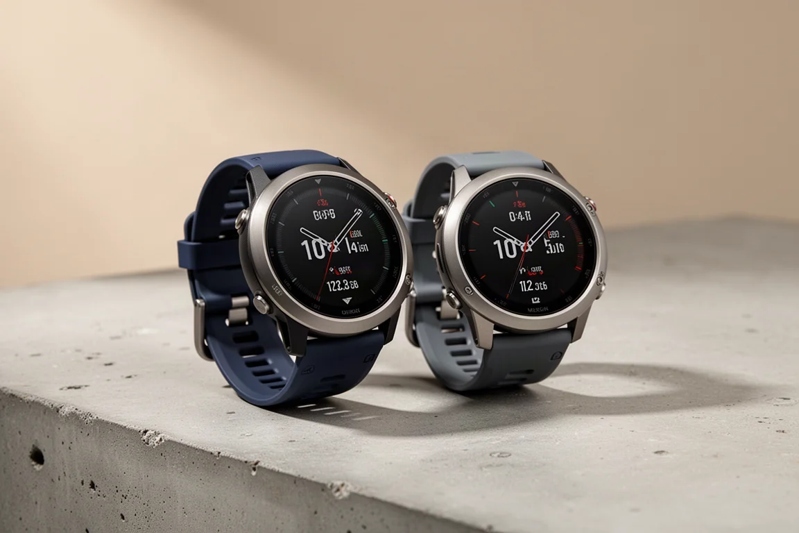 Coros Apex 2 and Apex 2 Pro GPS watches side by side on a concrete surface