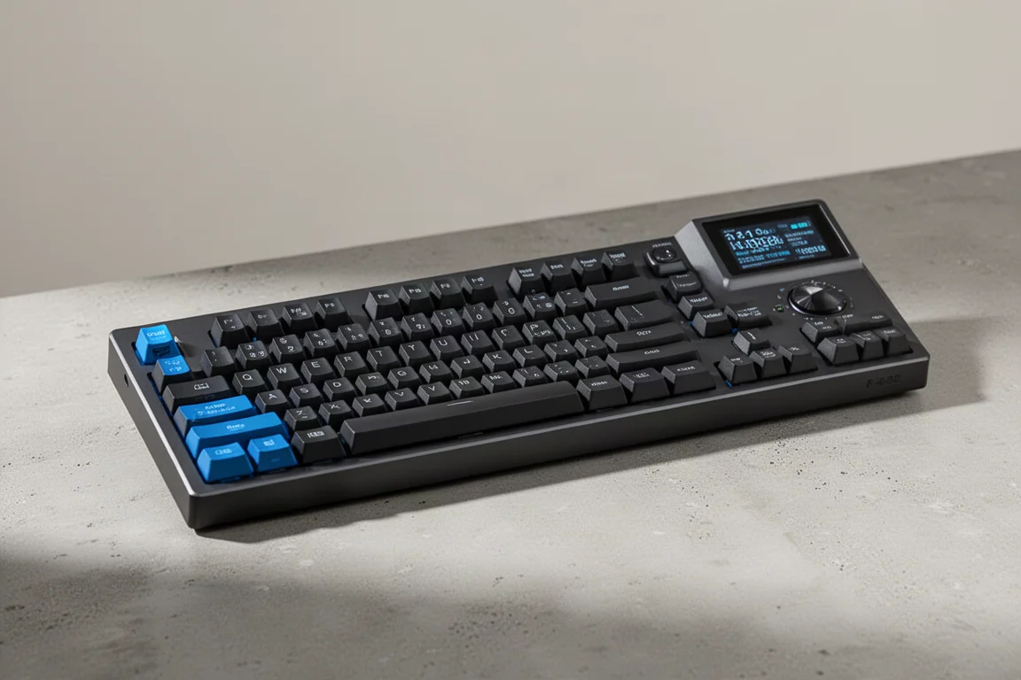 Corsair Vanguard Air 99 Wireless 鍵盤置於霧面水泥表面上