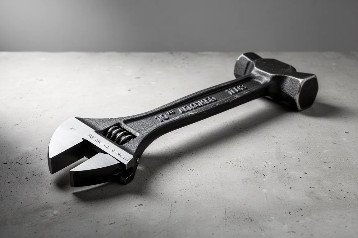 Craftsman adjustable demolition wrench with black oxide finish on concrete surface