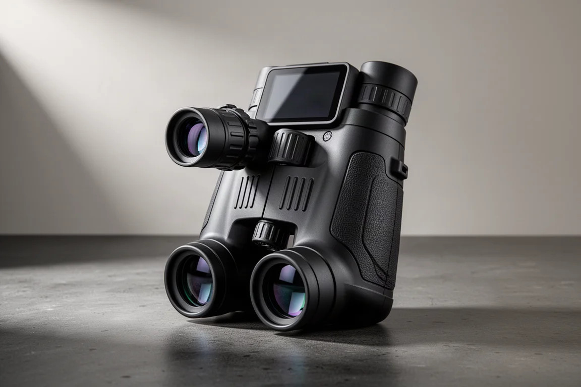D Soon NV3182 night vision binoculars on a dark matte surface