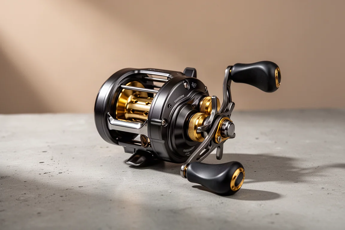 Daiwa STEEZ Limited SV TW 1000H 捲線器，深色金屬質感搭配金色點綴