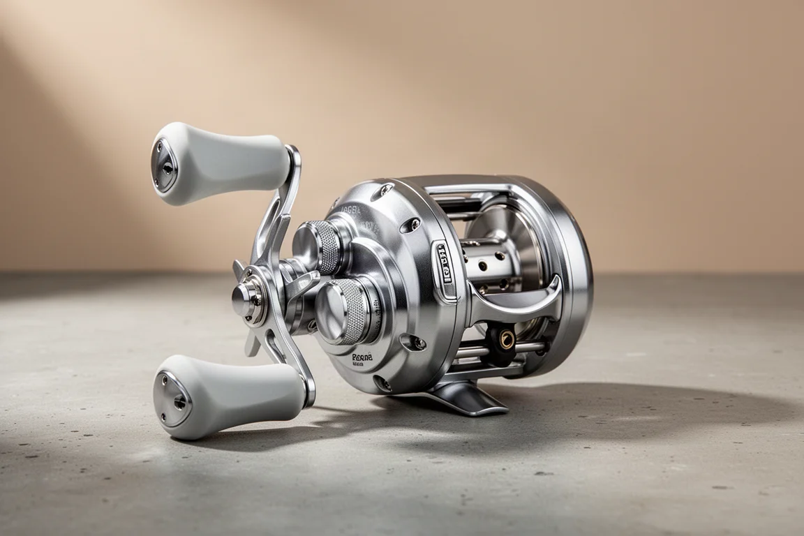 Daiwa Zillion SV TW 捲線器，亮銀色外觀，置於水泥地面上