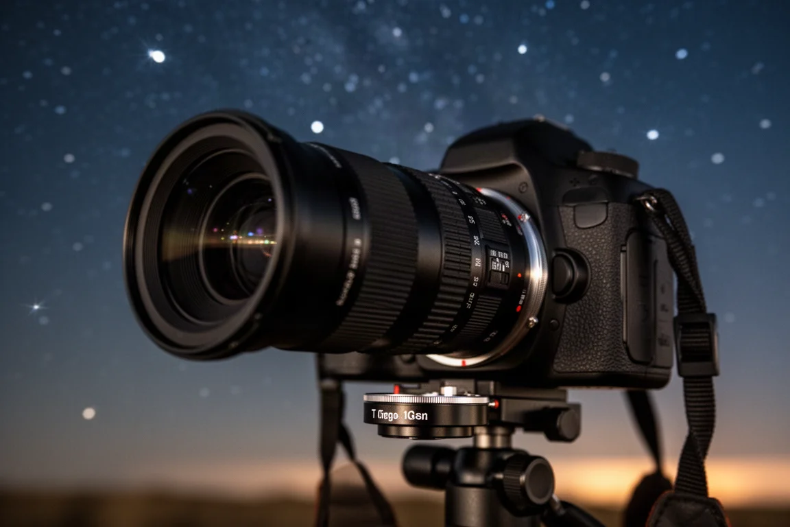 Camera sensor gathering starlight on a dark night