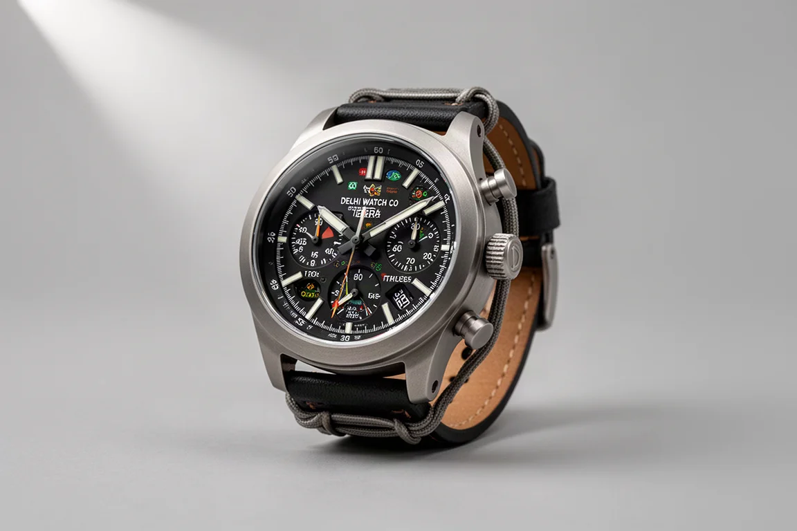Five distinct watches arranged in a flat-lay on a concrete surface