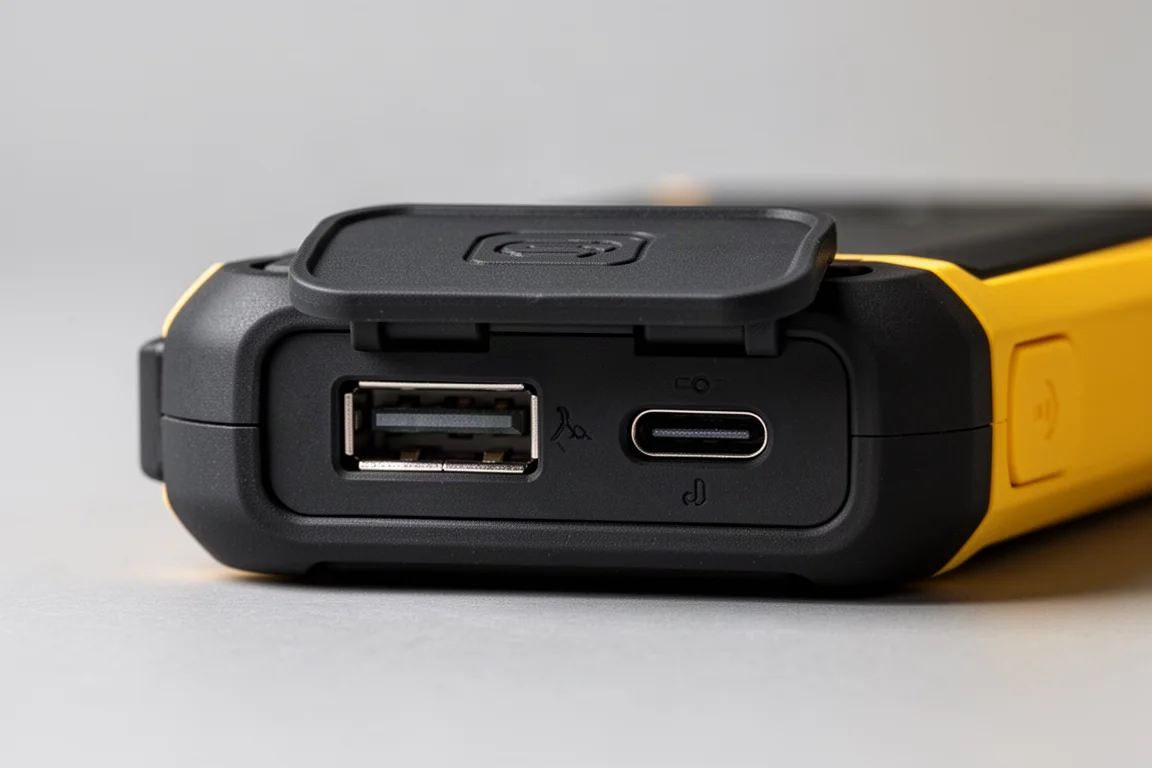 Porte USB-A e USB-C sulla parte inferiore del power bank