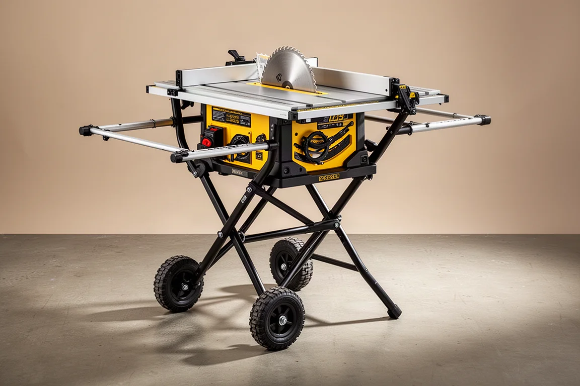 DeWalt 10-in 15-Amp Portable Job Site Table Saw with Folding Rolling Stand product image