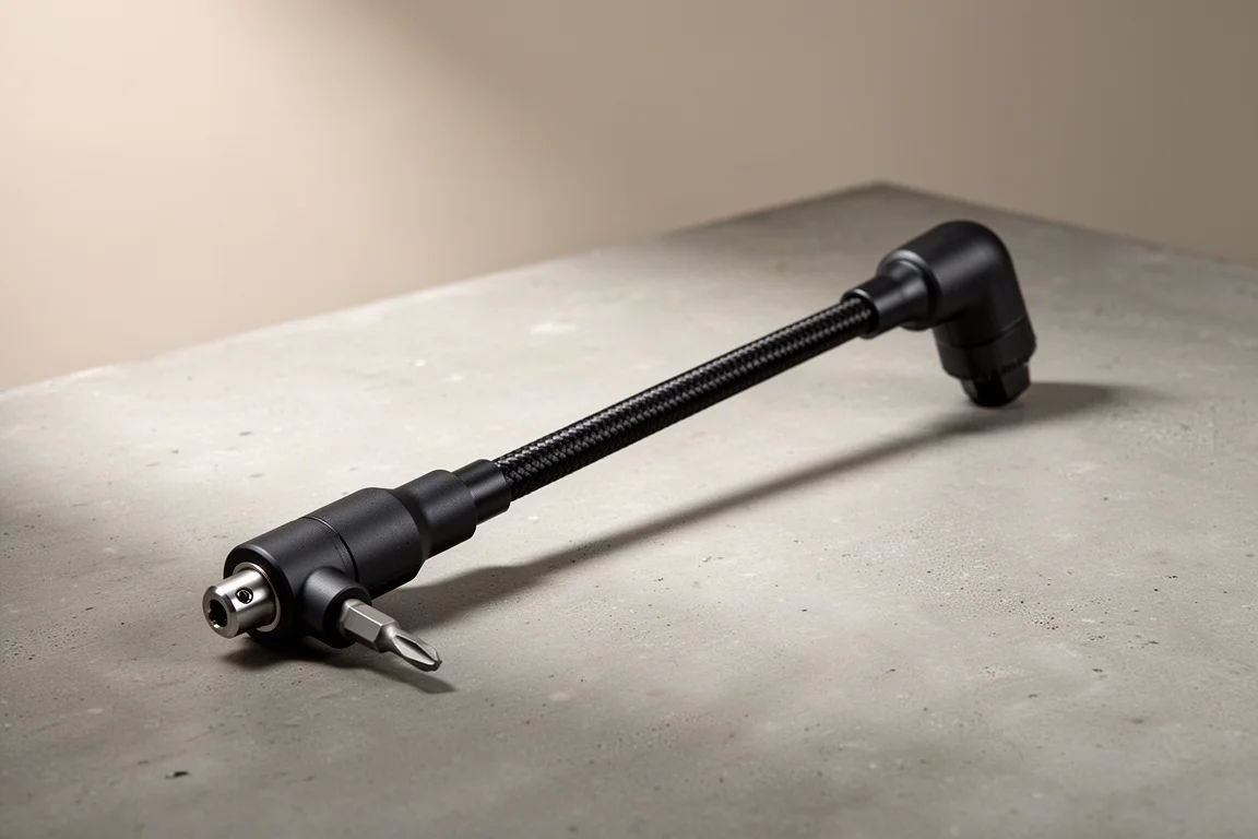 Portapunte flessibile DeWalt da 12 pollici con testa a 90 gradi su superficie in cemento