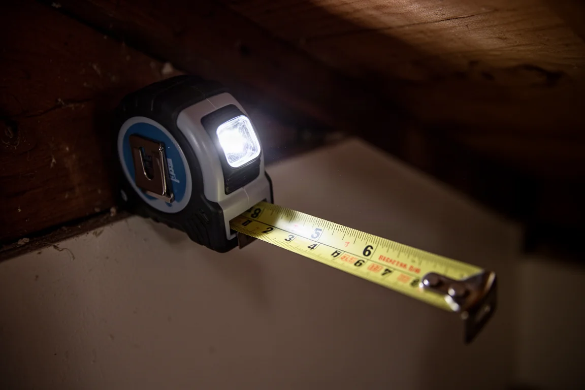 Close-up van LED-licht dat de markeringen op het lint verlicht in een donkere ruimte